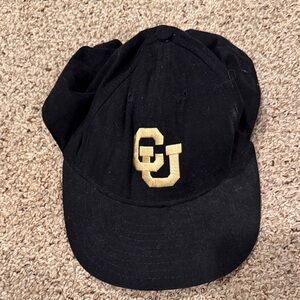 Colorado University Black Baseball Cap with Gold 'CU' Logo Adjustable